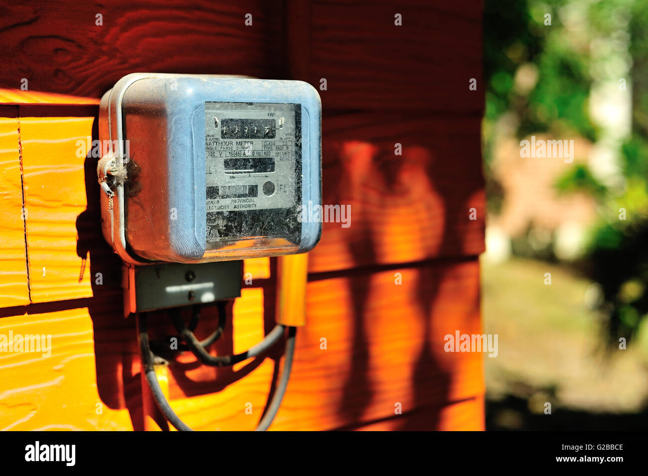 Ein Smart Meter in weiches Licht. Stockfoto
