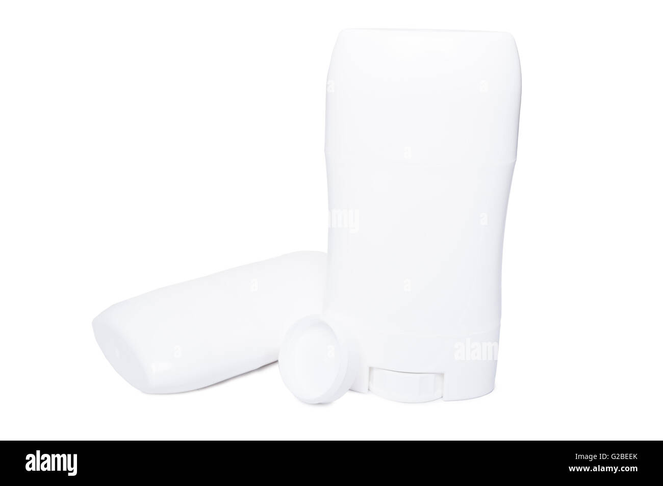Trocken-Stick Deodorant für Achselhöhlen isoliert auf weißem Studio-Hintergrund. Leere Kopie Raum als Repräsentantin Gebiet Stockfoto