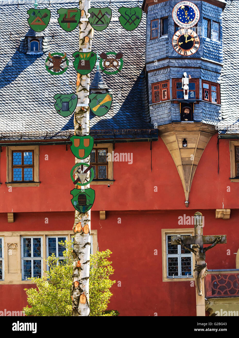 Malerische New Town Hall in Ochsenfurt bei Würzburg, Deutschland Stockfoto