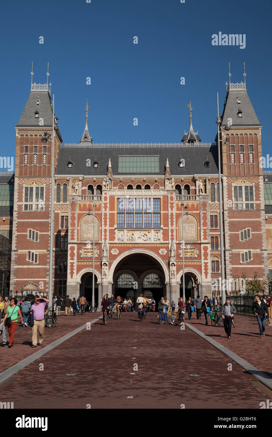 Rijksmuseum-Museum am Museumplein Platz, Amsterdam, Provinz Nordholland, Niederlande Stockfoto