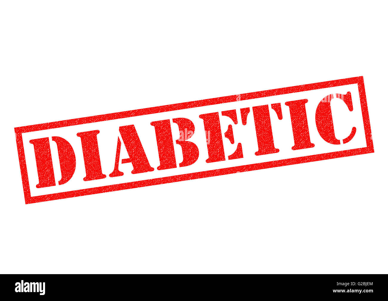 Diabetische roten Stempel auf einem weißen Hintergrund. Stockfoto