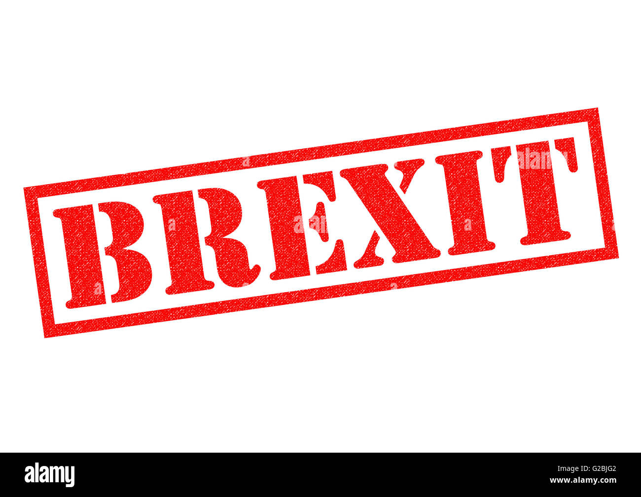 BREXIT roten Stempel auf einem weißen Hintergrund. Stockfoto