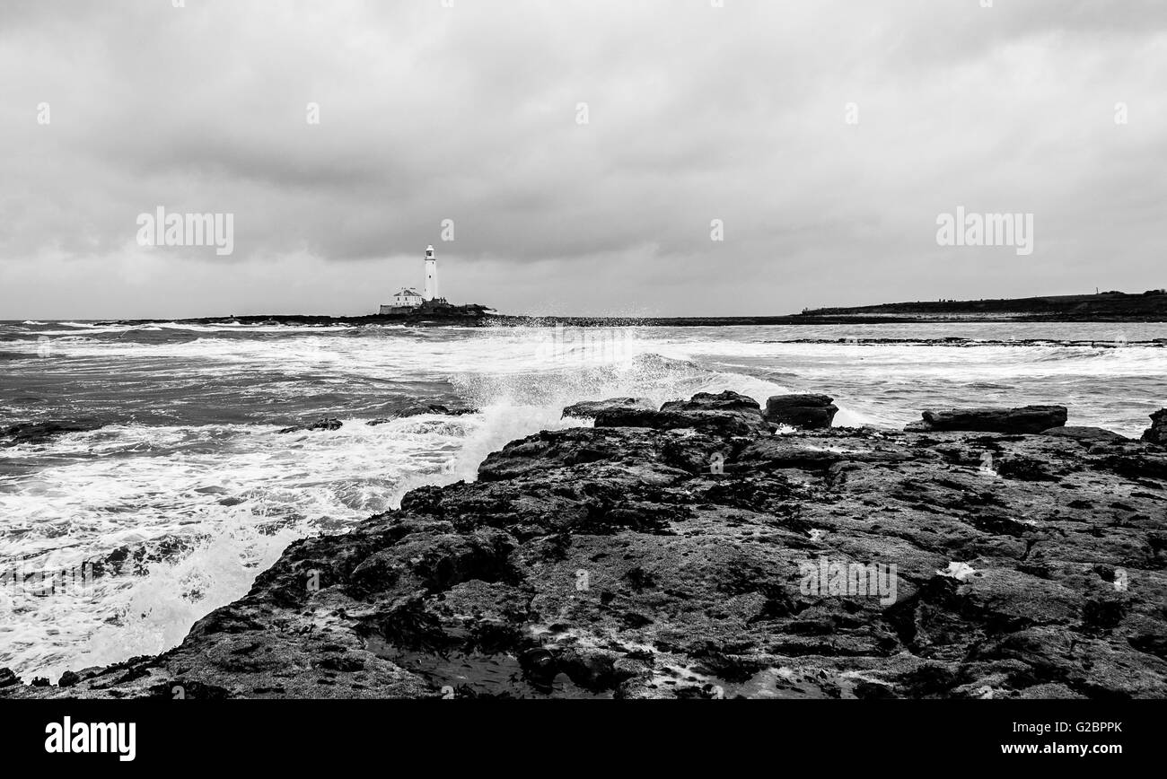 Gezeiten Island.in schwarz / weiß... Stockfoto