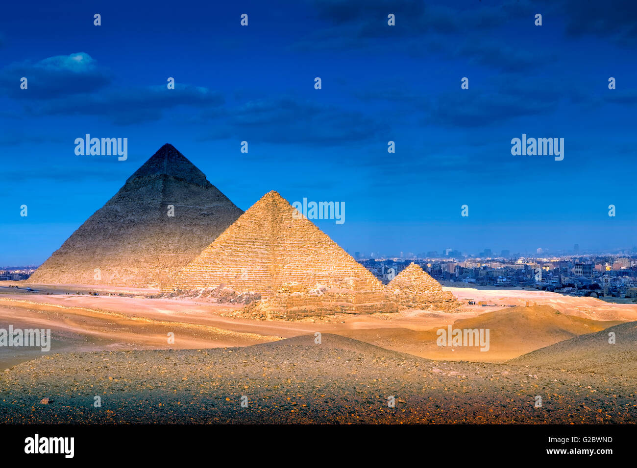 Die Pyramiden von Gizeh Stockfoto