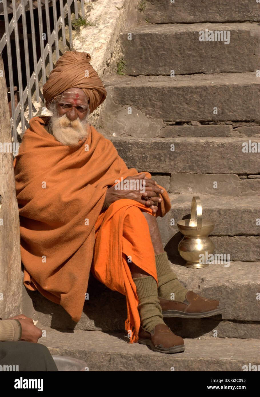 Sadhu Kedarnath Tempel, Uttarakhand, Indien Stockfoto