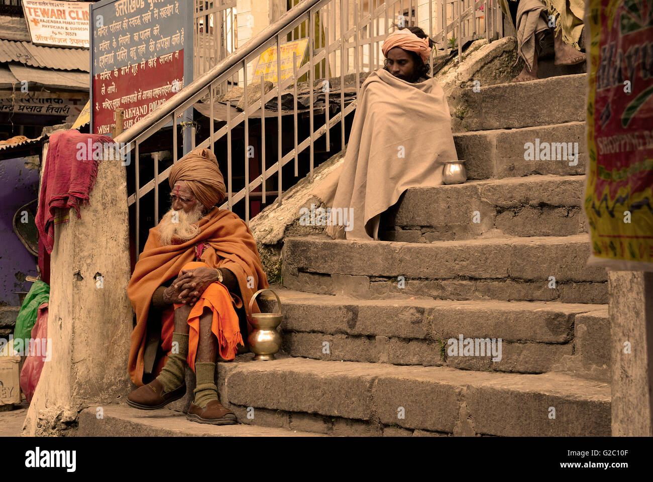 Sadhu Kedarnath Tempel, Uttarakhand, Indien Stockfoto