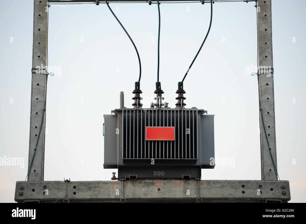 Einem elektrischen Transformator im Datenraum. Stockfoto