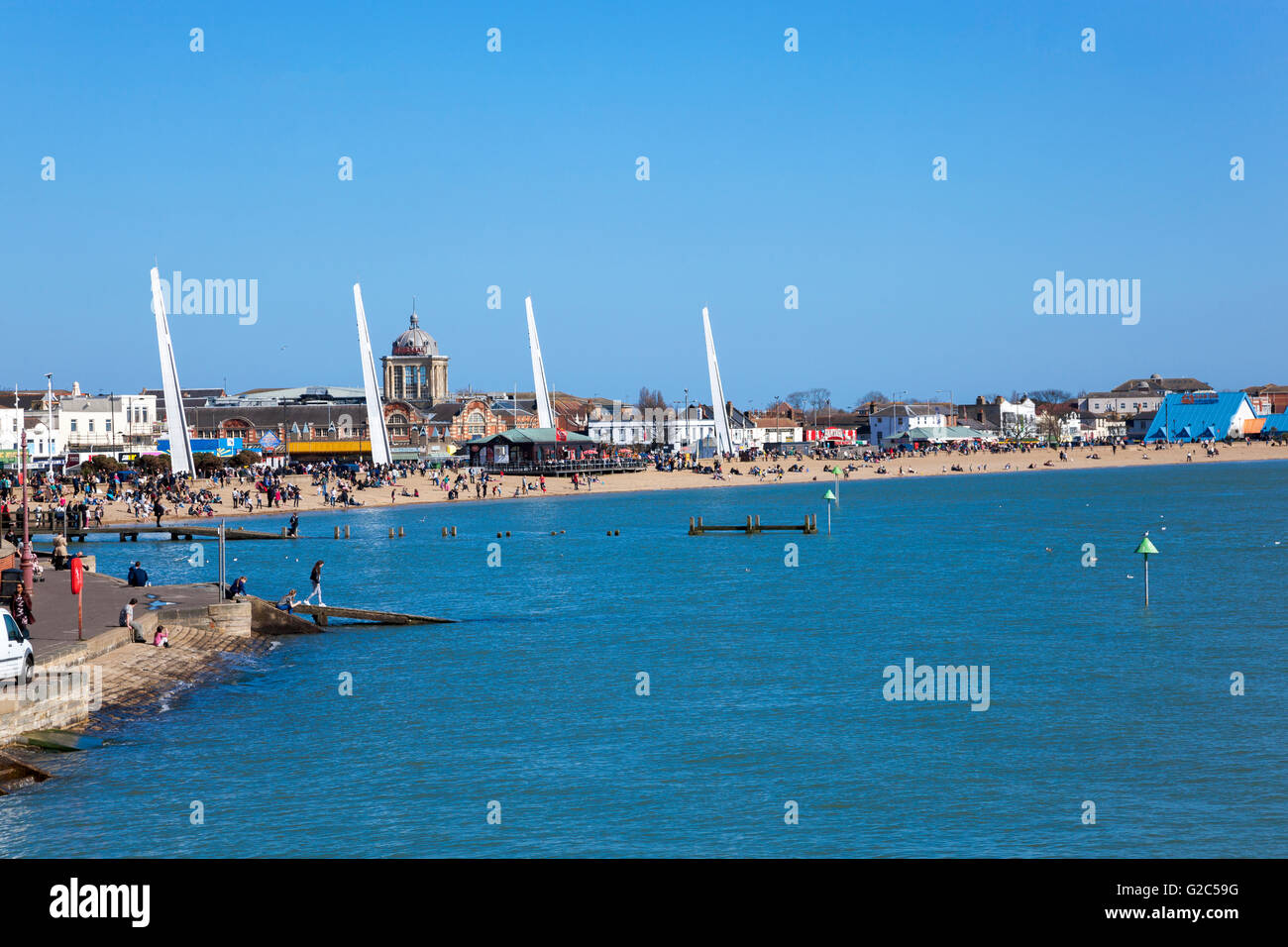 Southend-on-Sea und gesehen von der Pier, UK Stockfoto