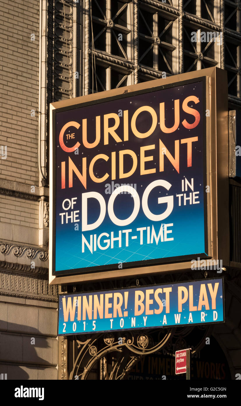 The Curious Incident des Hundes in der Nacht, 2015 Gewinner des Tony für beste spielen am Ethel Barrymore Theatre in New York City Stockfoto