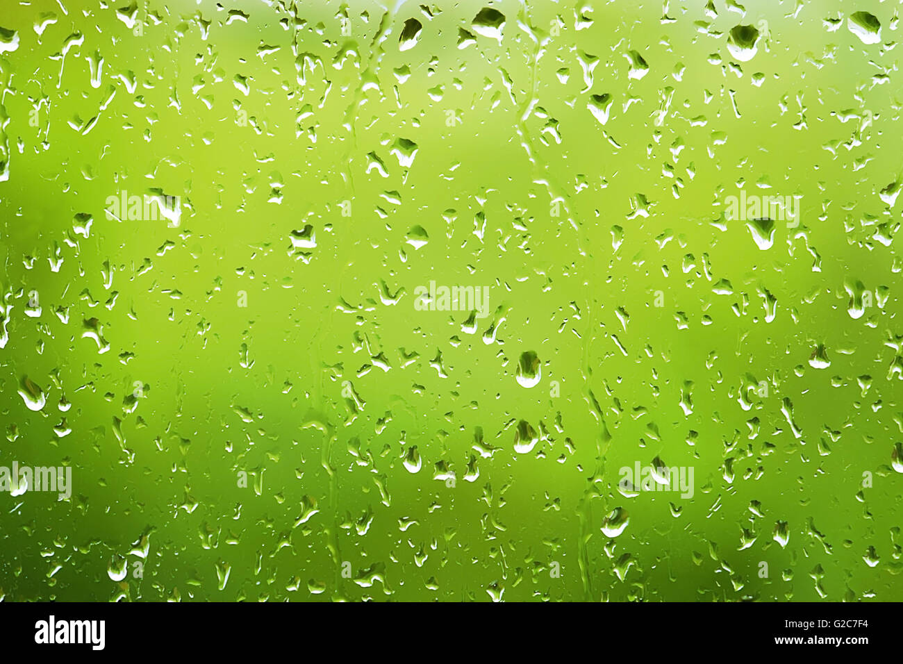 Wassertropfen auf Glas hautnah Stockfoto