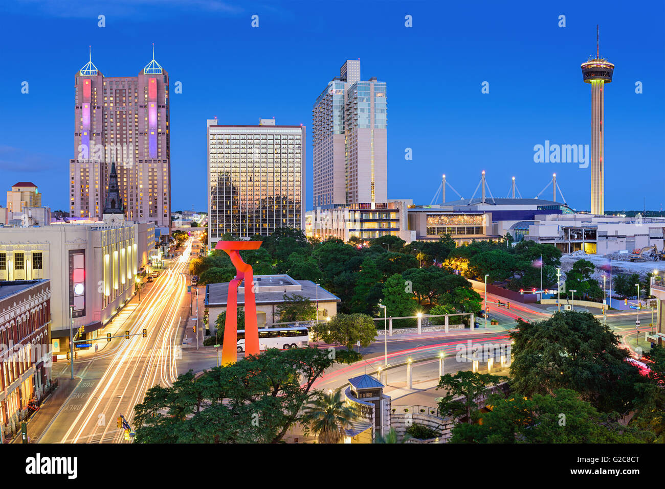 Die Skyline von San Antonio, Texas, USA Innenstadt. Stockfoto