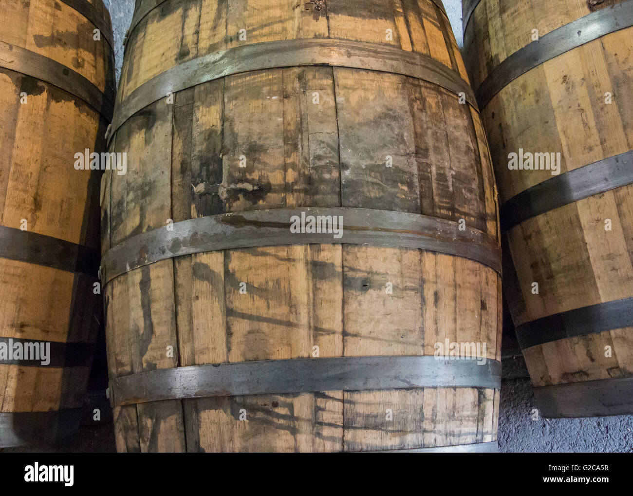 Bourbon-Fässern nach Alterung Bourbon Whiskey verwendet Stockfoto