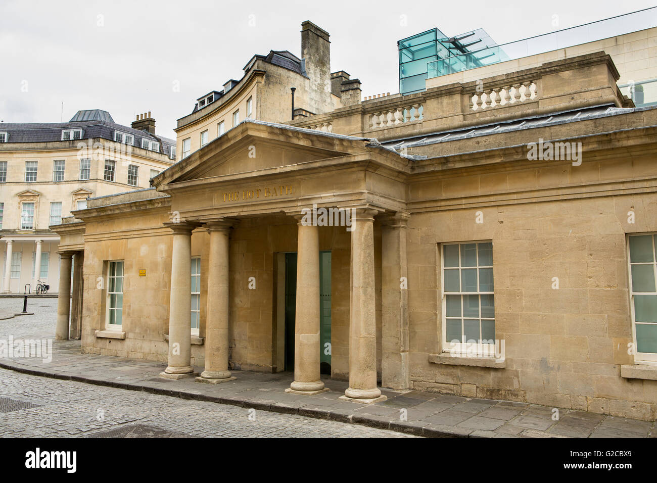 Altes Badehaus in der Stadt Bath Somerset. Stockfoto