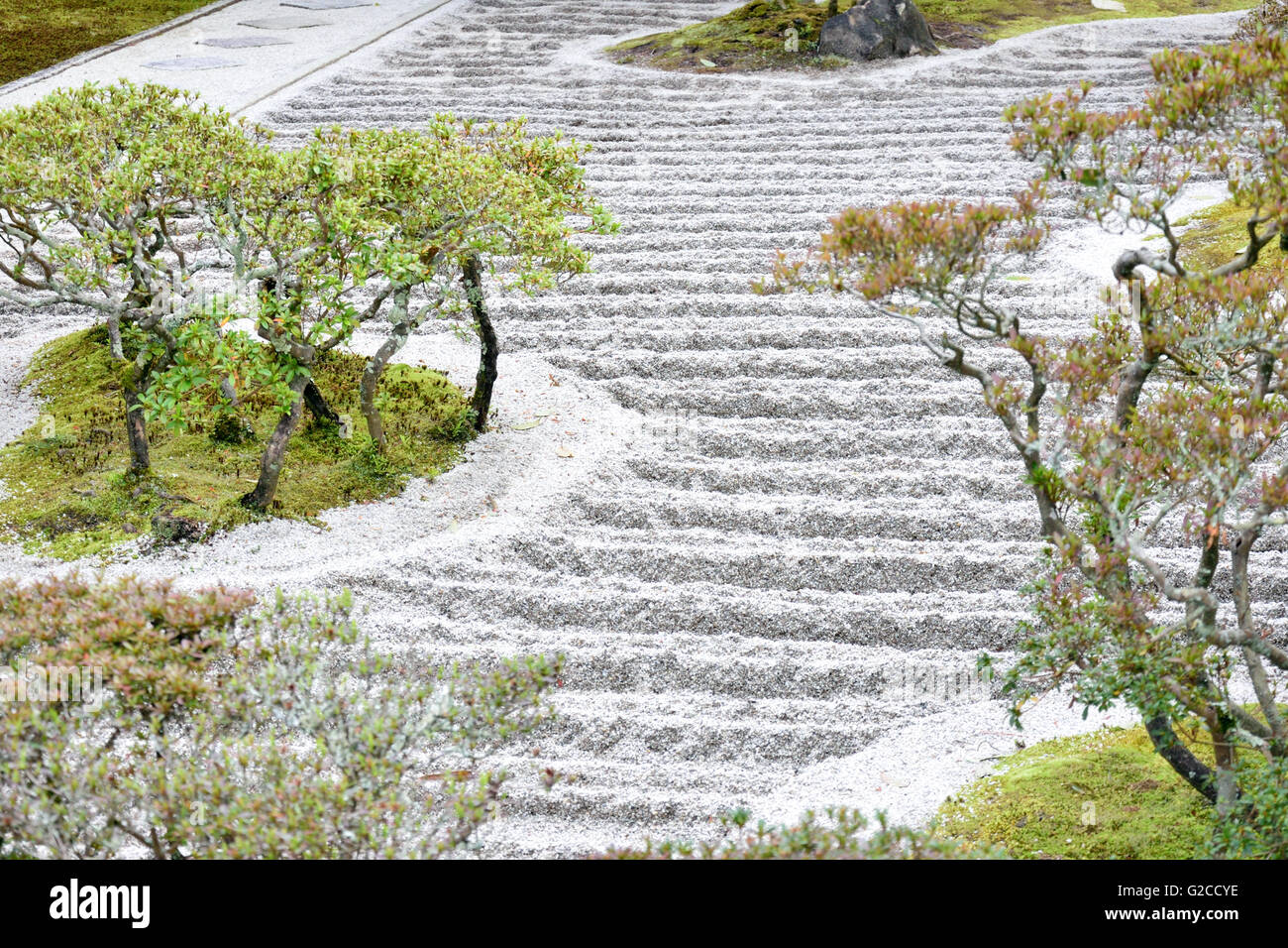 Sea of Silver Sand, Ginkakuji (Silber-Pavillon) Stockfoto