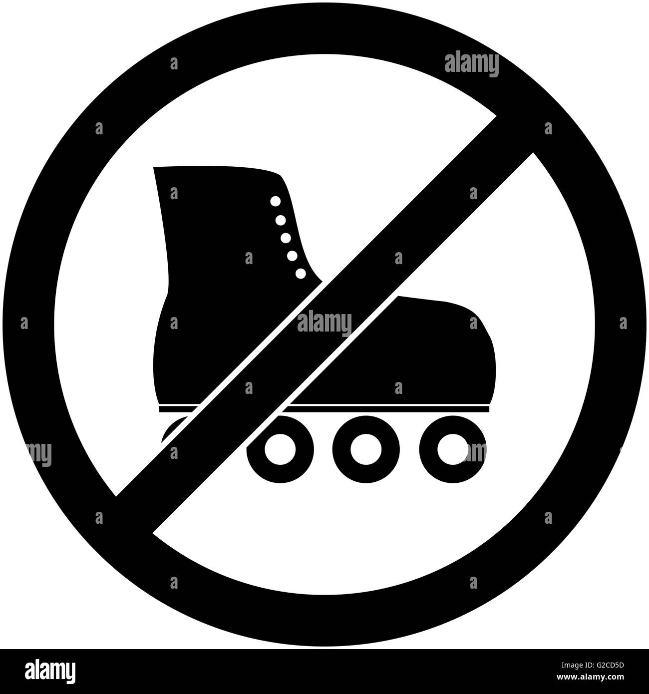 Keine Skate Rollschuh verboten Symbol. Vektor. Stock Vektor
