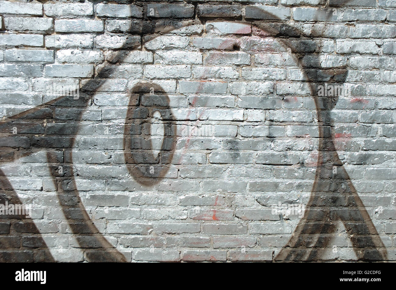 Posen, Polen - 13. Juli 2014: Teil der Graffiti-Malerei auf alte Mauer in Poznan, Polen Stockfoto