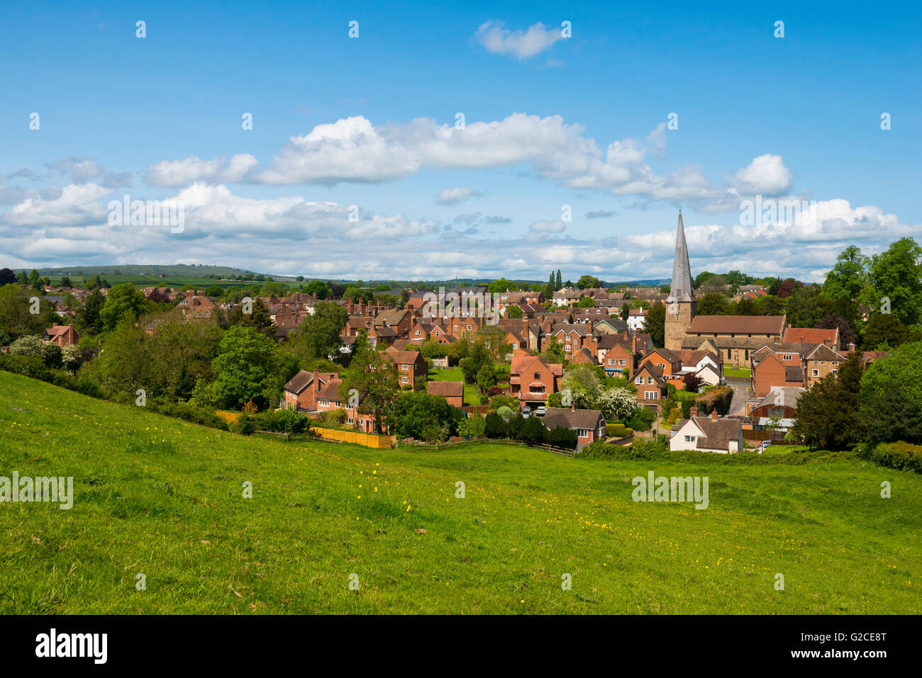 Die Stadt Cleobury Mortimer in South Shropshire. Stockfoto