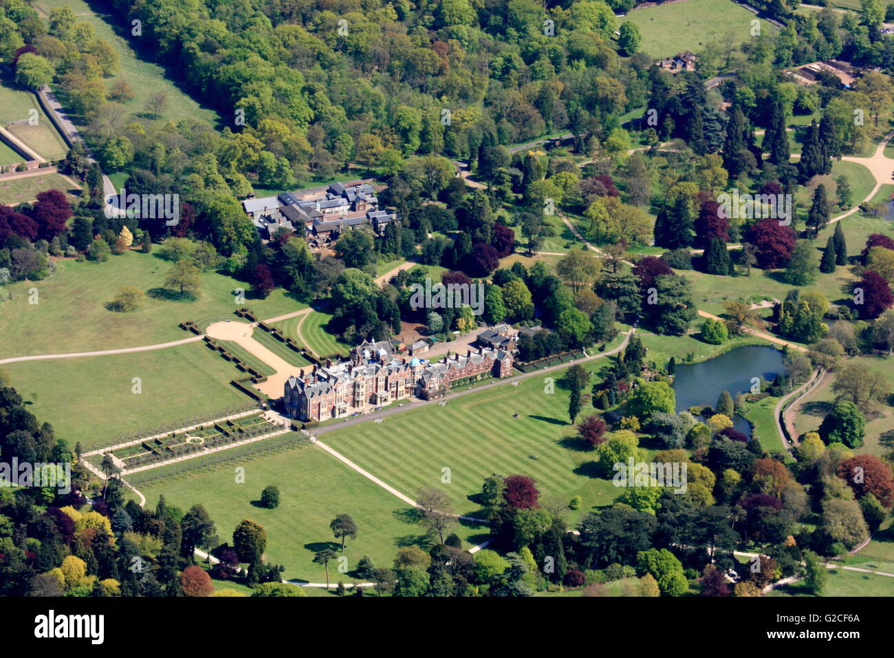 Luftaufnahme von Sandringham House Stockfotografie Alamy