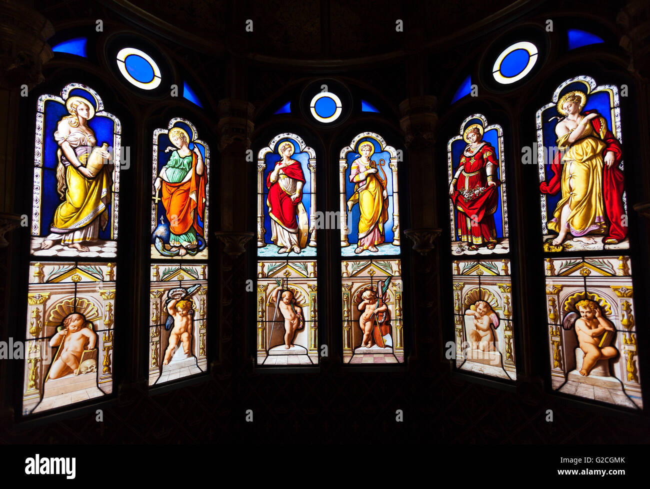 Windows in das Schloss von Blois Loire et Cher, Centre, Frankreich Stockfoto