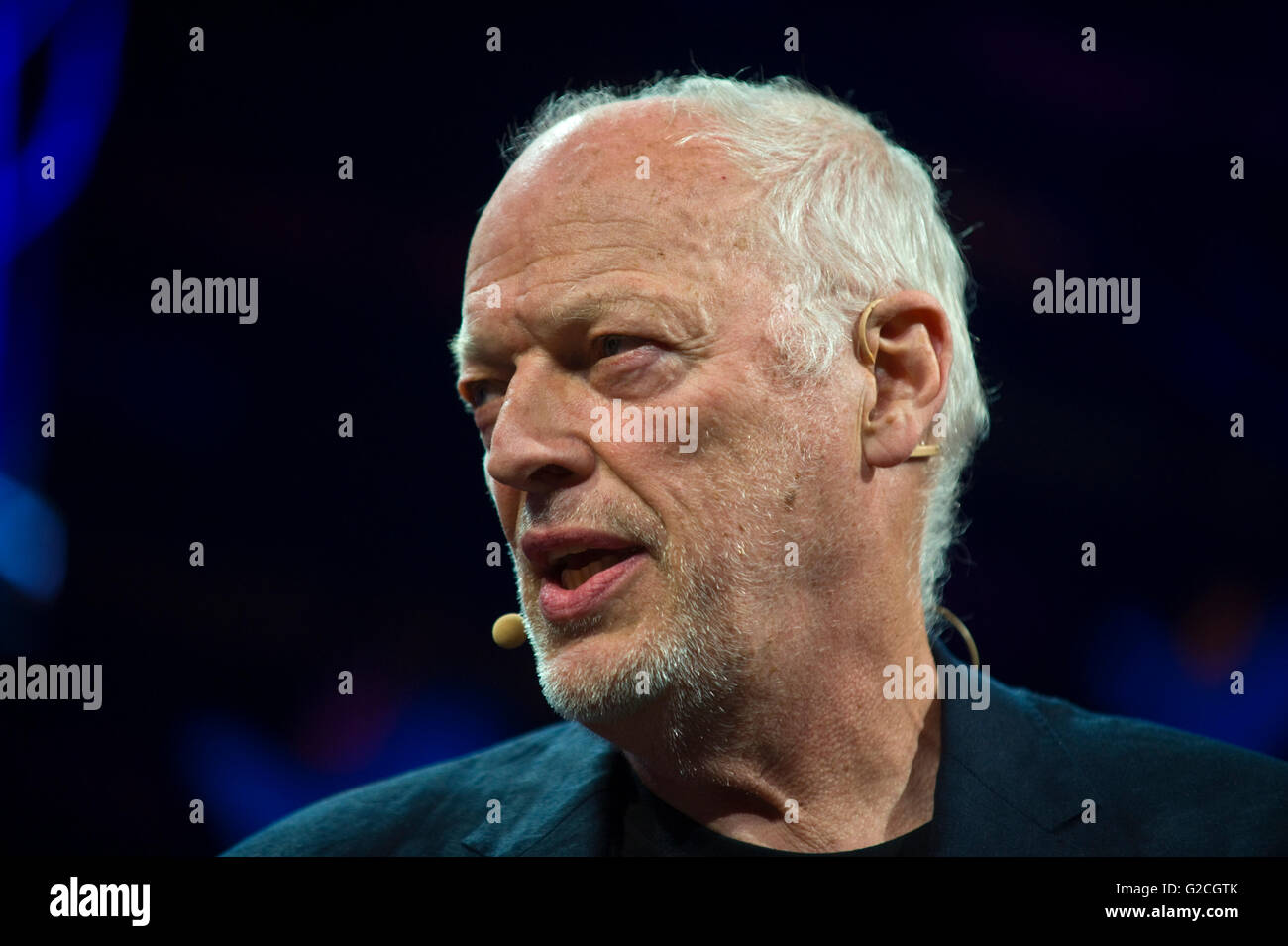 David Gilmour, Pink Floyd-Gitarrist sprechen über sein Leben & Arbeit auf der Bühne Hay Festival 2016 Stockfoto