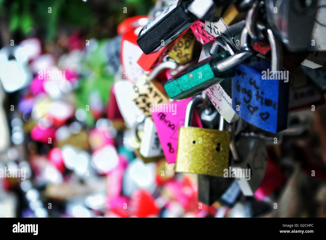 Bunte sperren Stockfoto