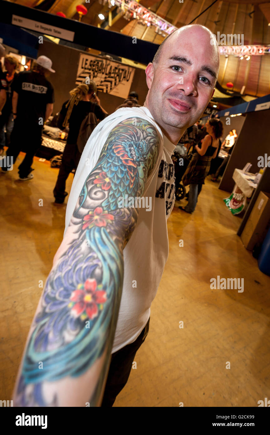 Bournemouth Ink Tattoo Convention, 29. Mai 2010: Darren Girling. Stockfoto