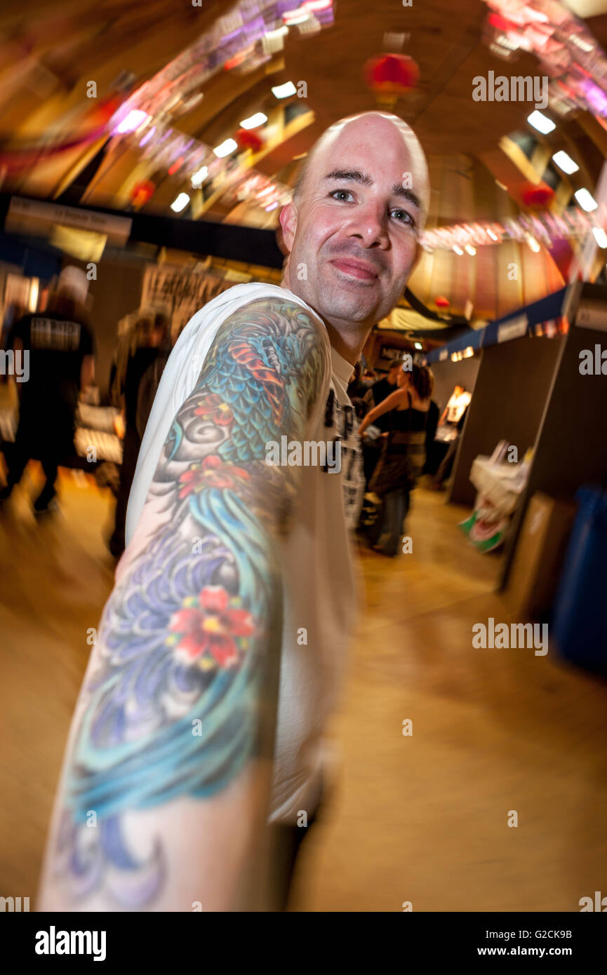 Bournemouth Ink Tattoo Convention, 29. Mai 2010: Darren Girling. Stockfoto