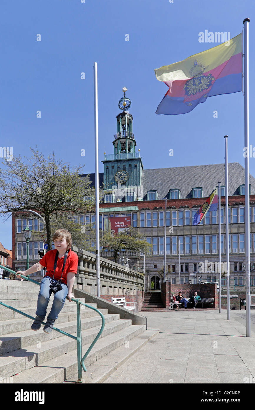 Rathaus, Emden, Ostfriesland, Niedersachsen, Deutschland Stockfoto