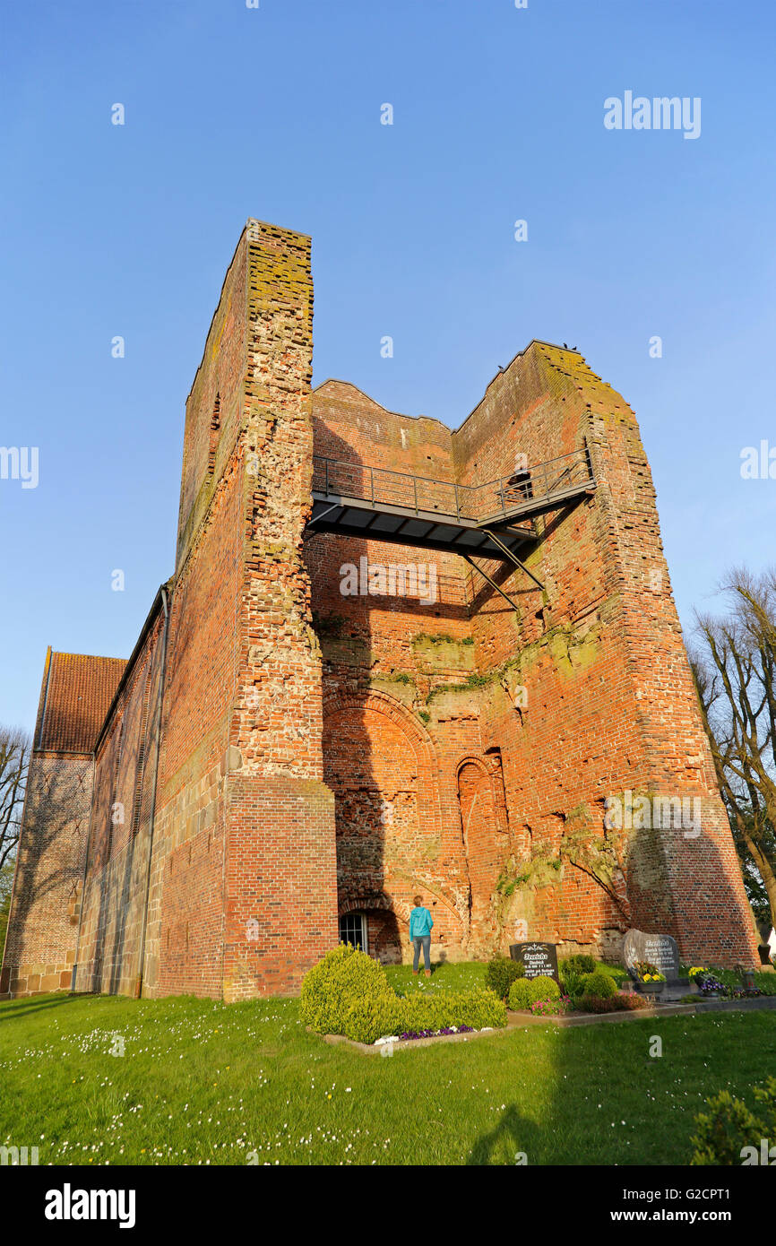 St. Mauritius-Kirche, Reepsholt, Ostfriesland, Niedersachsen, Deutschland Stockfoto