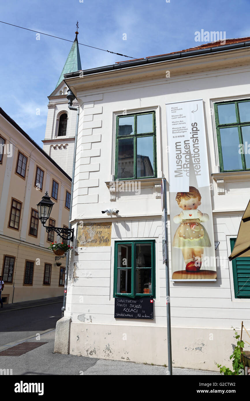 Museum der zerbrochenen Beziehungen in Zagreb, Kroatien Stockfoto