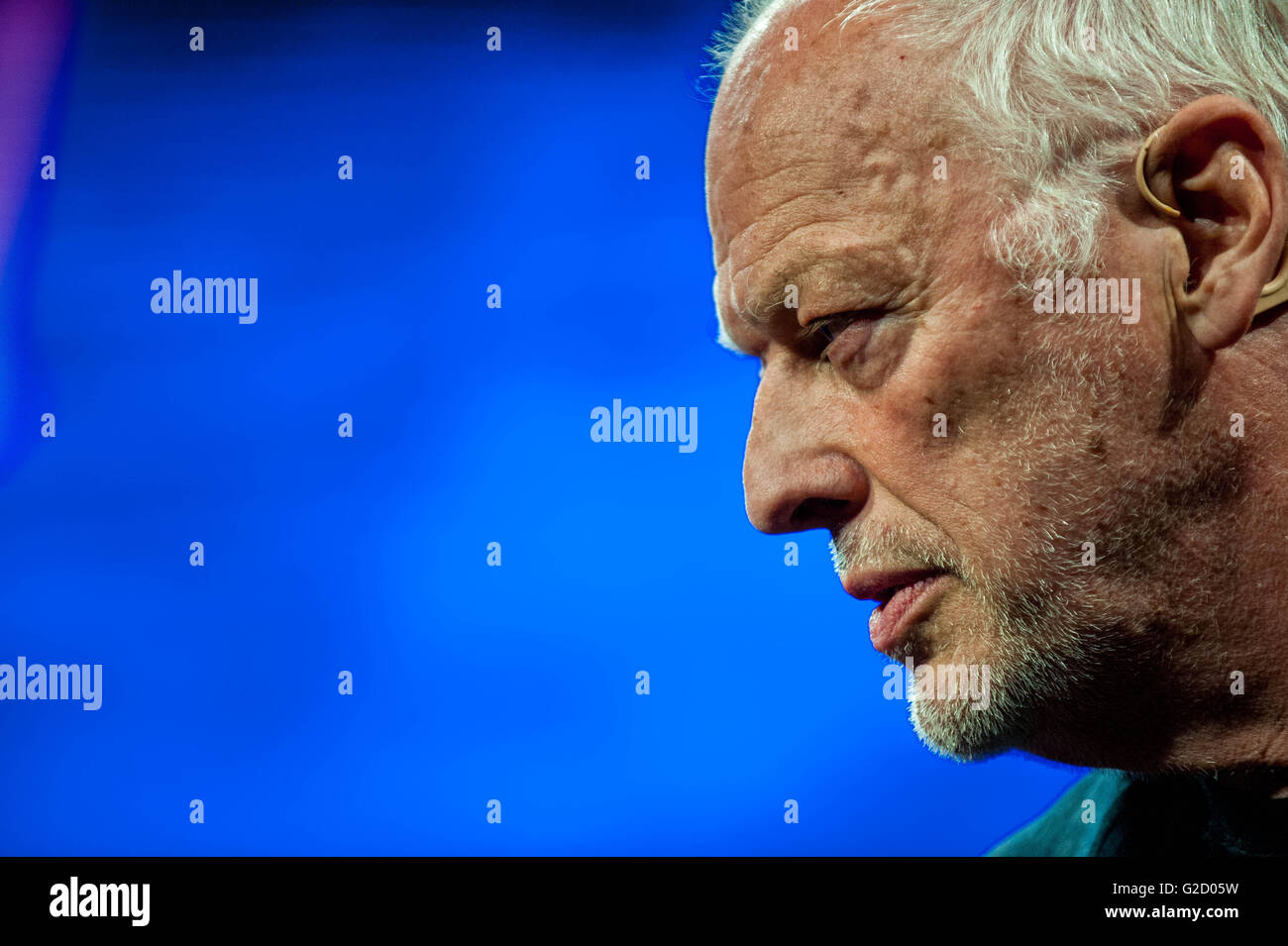 Heu auf Wye, Wales, UK Freitag 27 Mai 2016 Dave Gilmour von Pink Floyd die 2016 Hay Festival statt bei Hay on Wye, Powys, Wales Credit: D Legakis/Alamy Live News Stockfoto