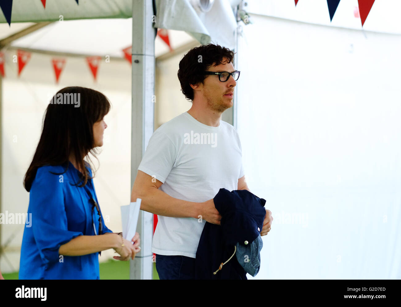 Hay Festival - Samstag, 28. Mai 2016 - Schauspieler Benedict Cumberbatch kommt an das Hay-Festival und wird heute Abend auf der Bühne Live-Buchstaben bei 19:00 durchzuführen. Stockfoto