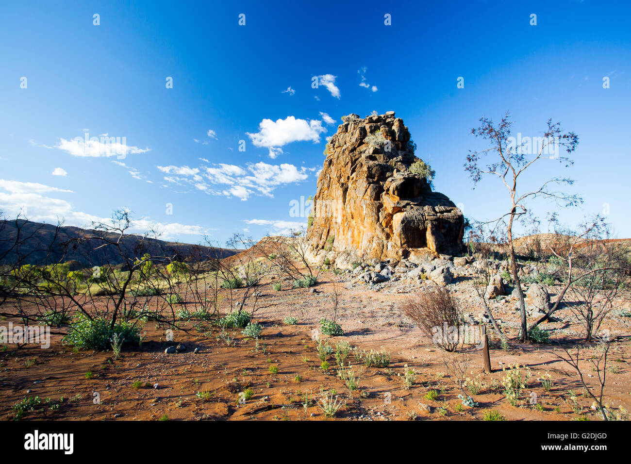 Corroboree Rock in East Macdonnell Ranges in der Nähe von Alice Springs, Northern Territory, Australien Stockfoto