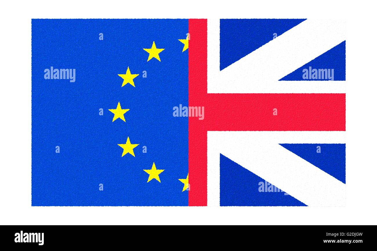 UK- und EU-Flagge. Brexit Abbildung. Stock Vektor