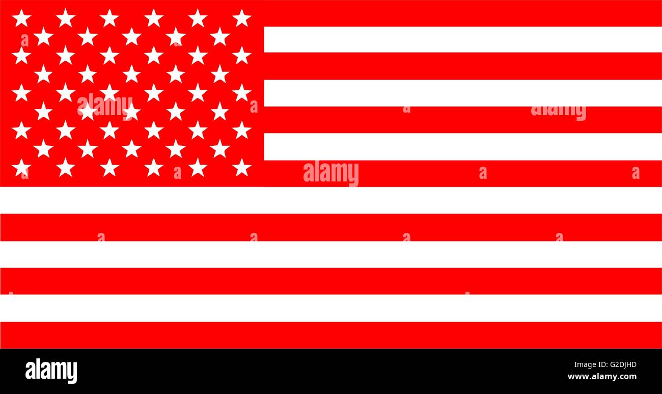 Die amerikanische Flagge. Rote Version. Stock Vektor