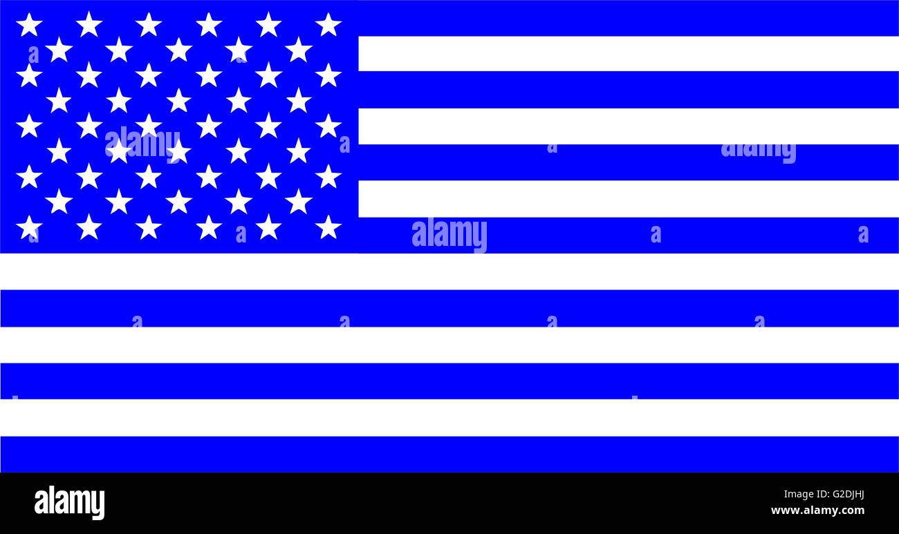 Die amerikanische Flagge. Blaue Version. Stock Vektor
