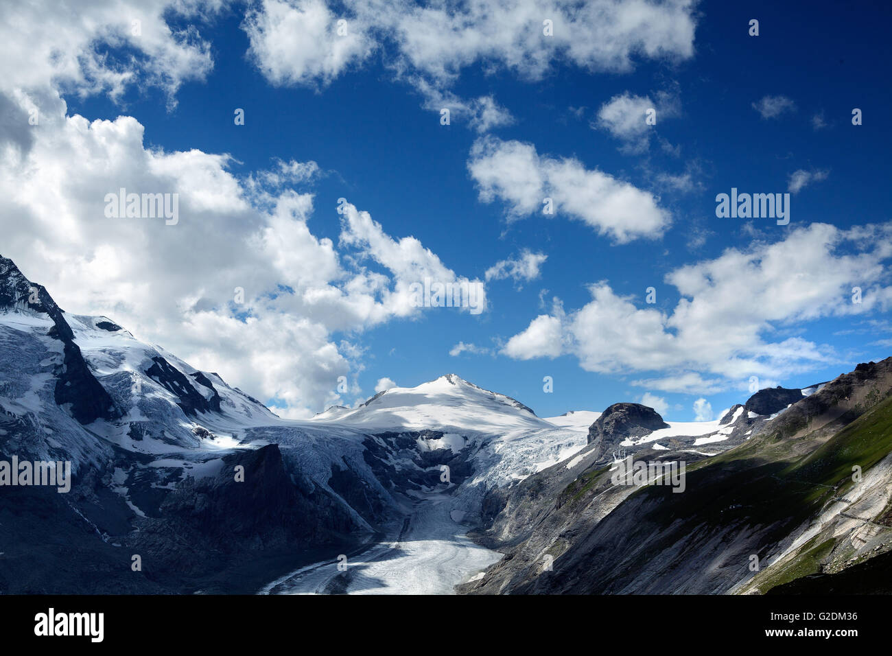 Blick auf den Pasterzengletscher in den österreichischen Alpen am Großglockner Stockfoto