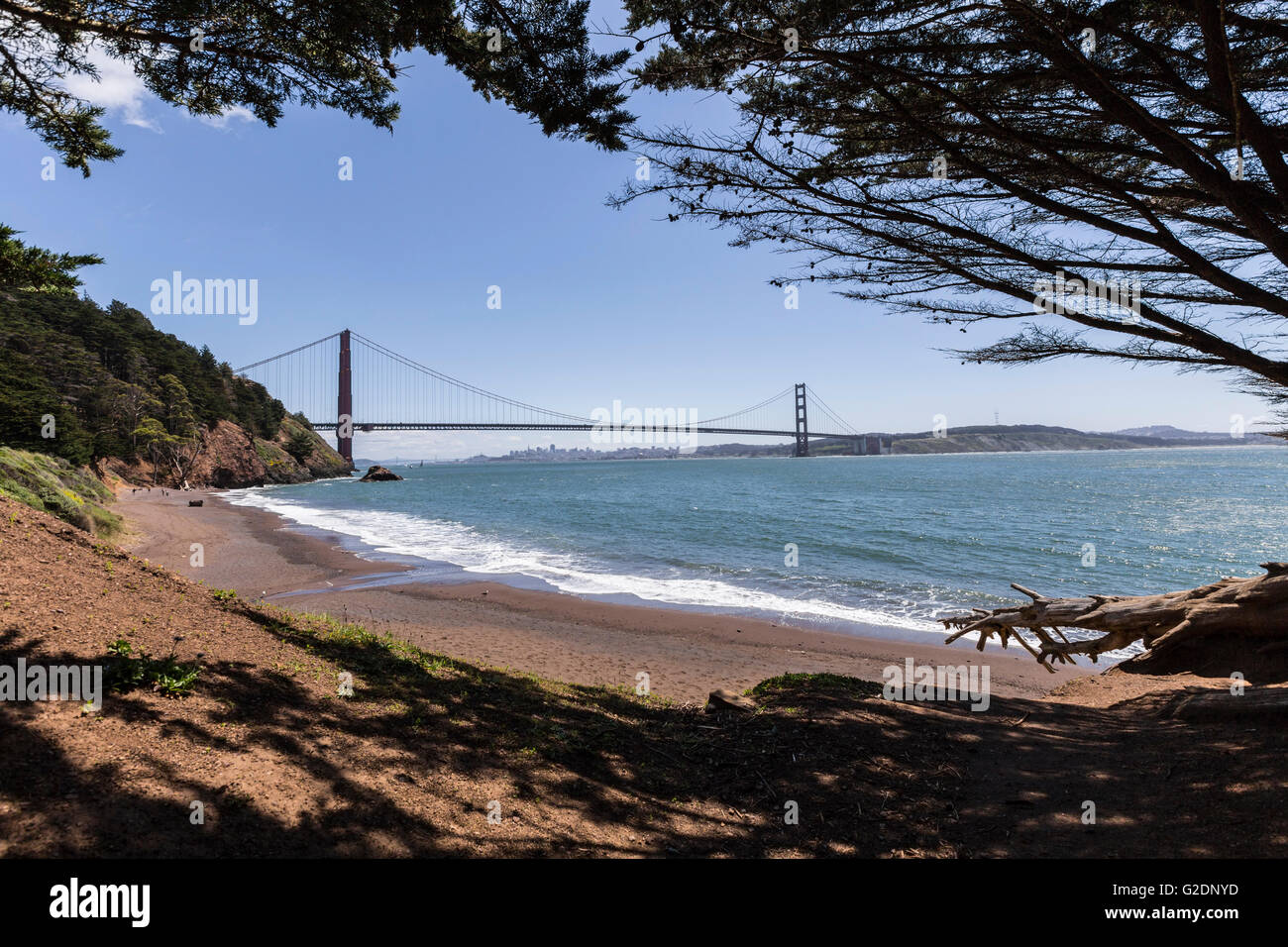 Golden Gate Recreation Area Brücke anzeigen Marin Headlands Strandbucht. Stockfoto