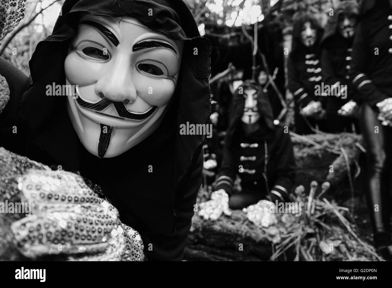 Guy Fawkes Maske / anonymen Maske Stockfoto