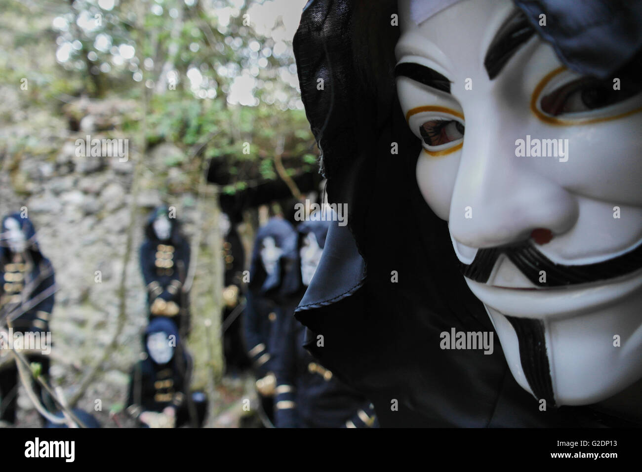 Guy Fawkes Maske / anonymen Maske Stockfoto