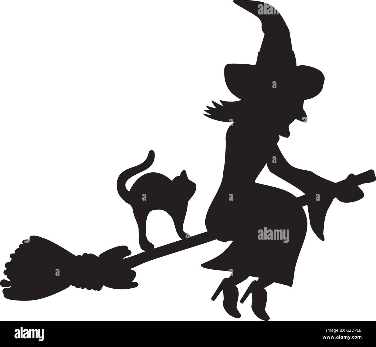  Fliegende Hexe Malvorlage Ausmalbild: Lachende Hexe Auf Einem Besen Illustration 