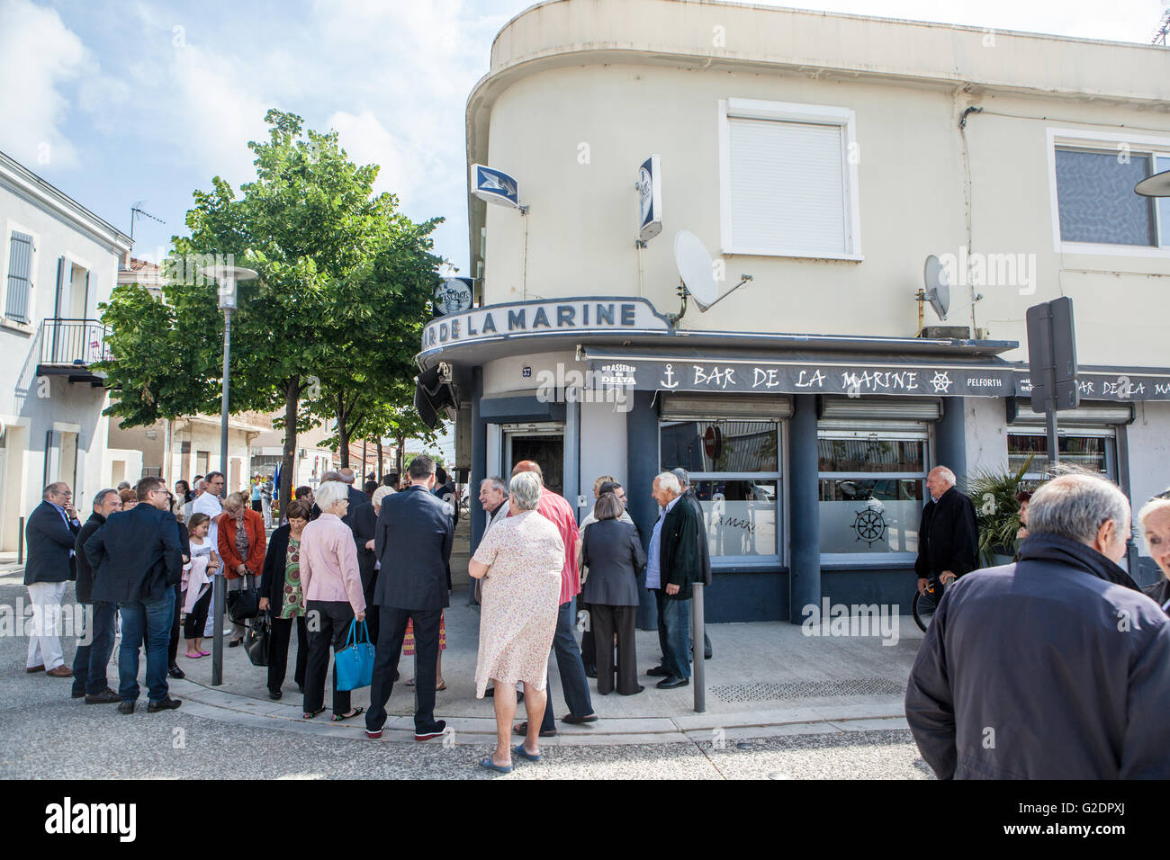 Straße benennen Zeremonie in Port-Saint-Louis-du-Rhône (Frankreich) Stockfoto