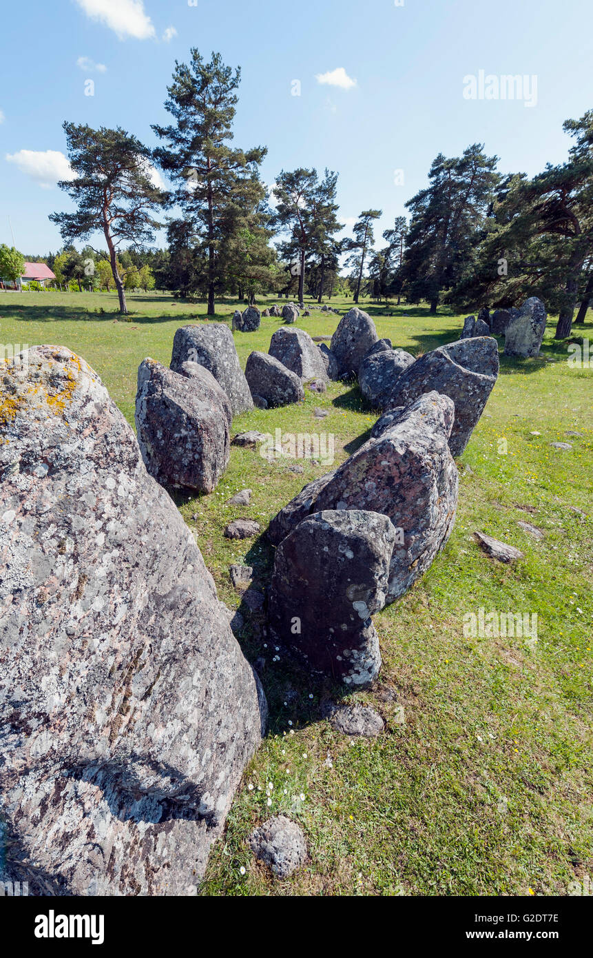 Alte Gravefield. Gotland, Schweden Stockfoto