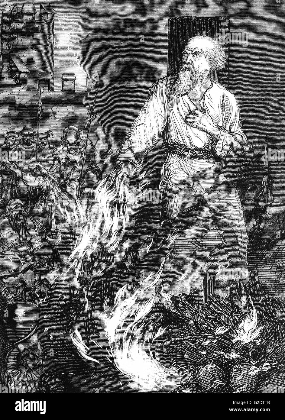 Thomas Cranmer (1489-1556), Führer der englischen Reformation und Erzbischof von Canterbury.  Er ist als evangelischer Märtyrer nach wird auf dem Scheiterhaufen verbrannt in Oxford während der Regierungszeit von Queen Mary ich erinnerte Stockfoto