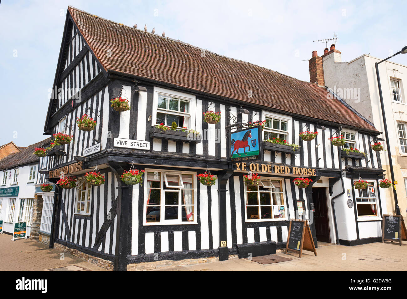 Ye Olde Red Horse Gastwirtschaft Vine Street Evesham Wychavon Worcestershire UK Stockfoto