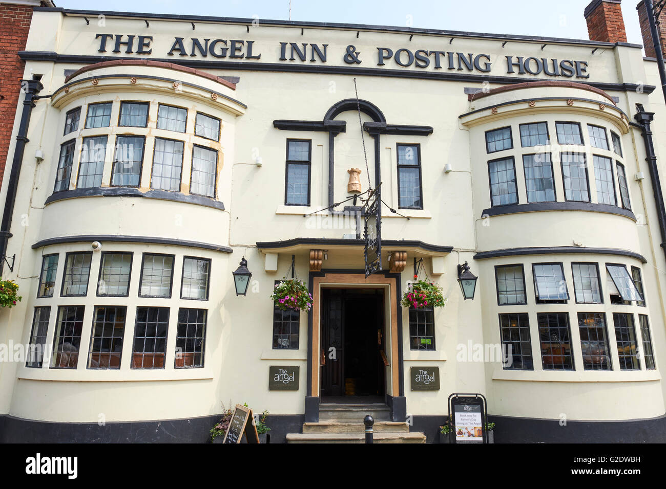 Die Angel Inn und Buchung Haus High Street Bilovec Wychavon Worcestershire UK Stockfoto