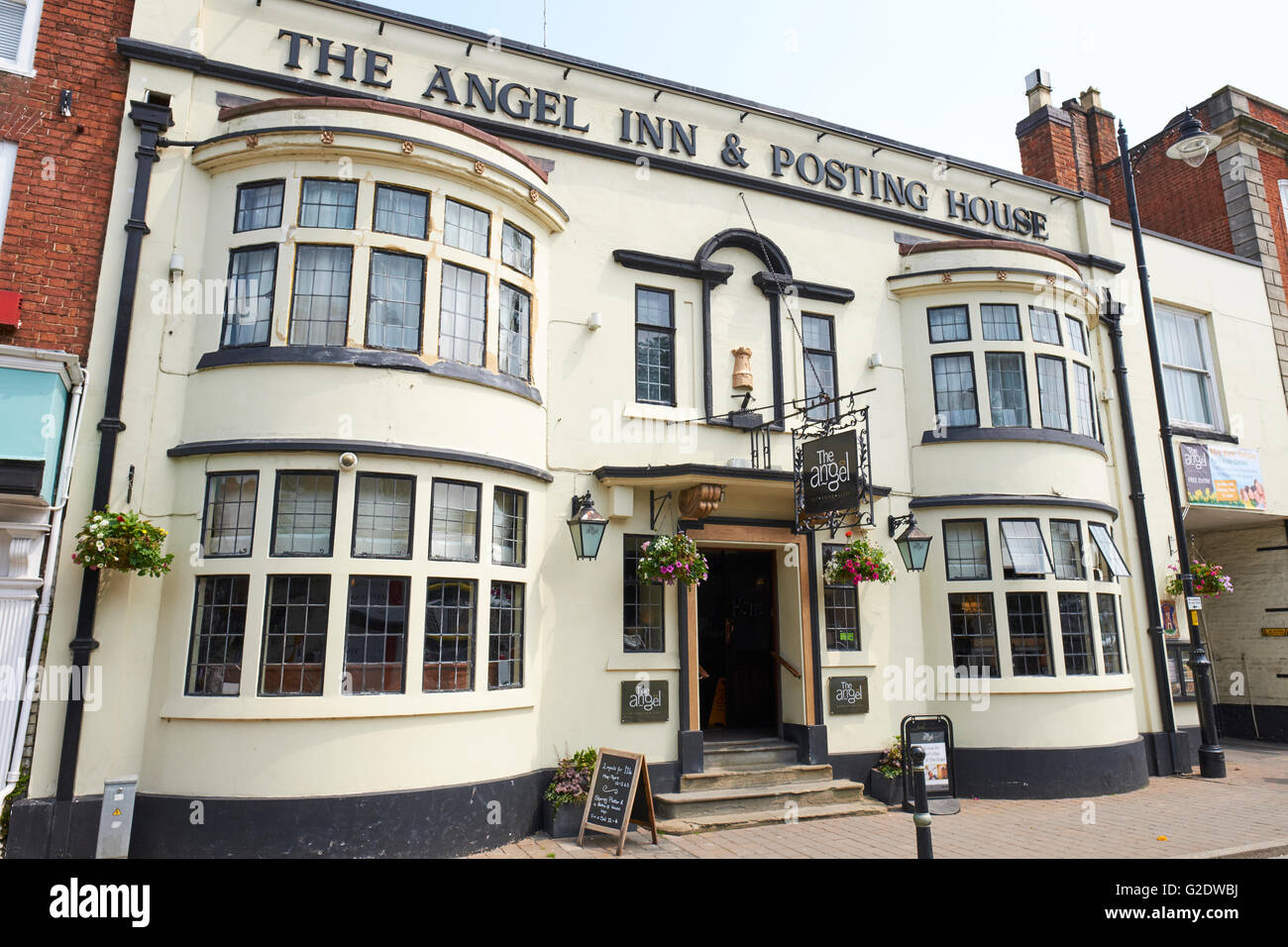 Die Angel Inn und Buchung Haus High Street Bilovec Wychavon Worcestershire UK Stockfoto