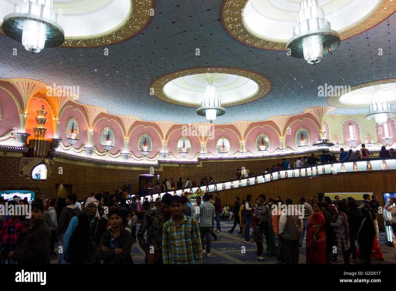 Die Raj Mandir Cinema Lobby in Jaipur, Indien Stockfoto