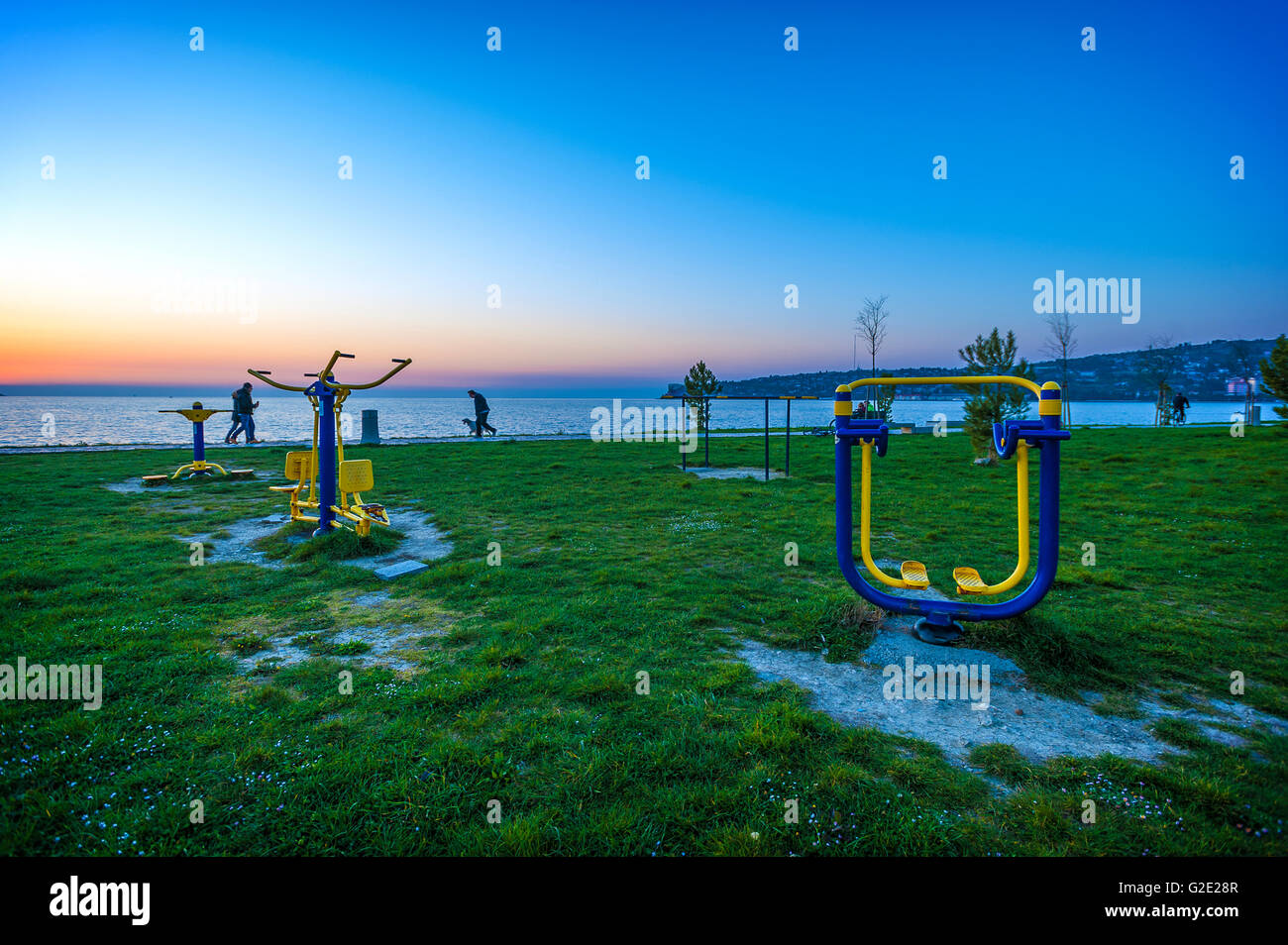 Slowenien-Küste und Kars mediterranen Strand Sportgeräte Stockfoto