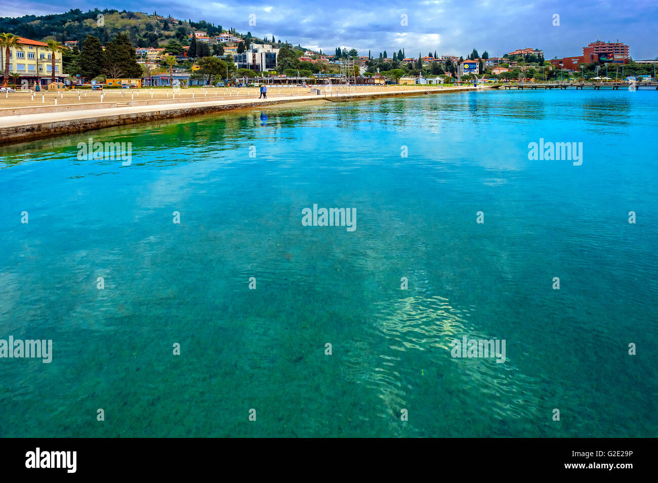 Slowenien-Küste und Kras Portoroz - Küste und Strand Stockfoto